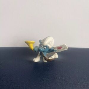 1978 Vintage Schleich Smurfs Mailman Postman Mail Carrier Smurf PVC Mini Figure